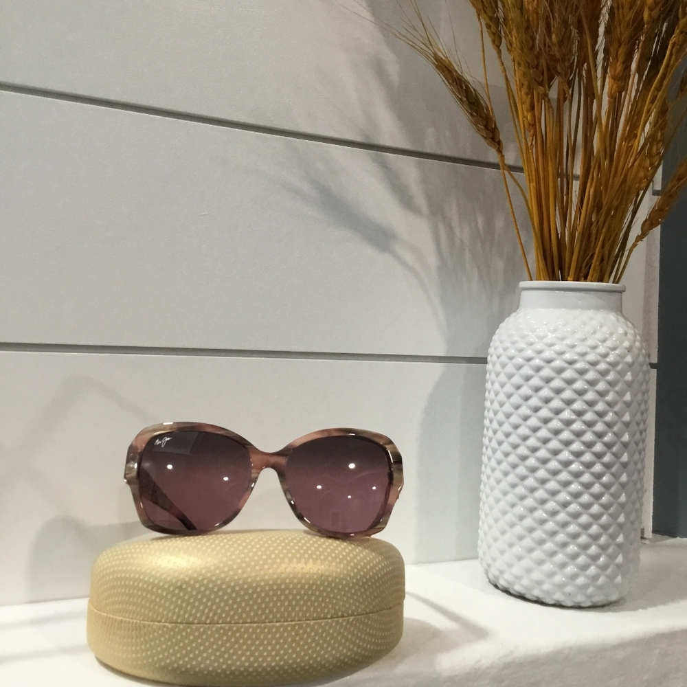 MAUI JIM SWAYING PALM MJ 530-90 ROSE GOLD  ROSE POLARIZED SUNGLASSES .